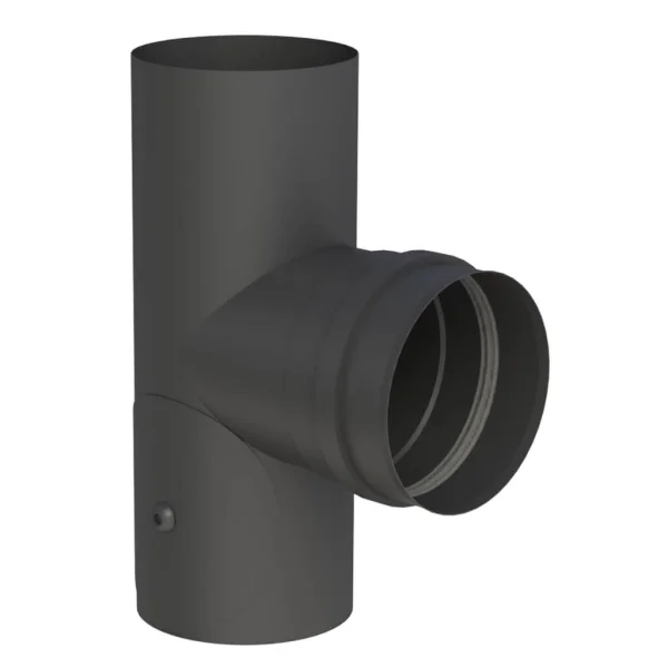 Ø 100 Mm Pelletofenrohr T-Stück 90° Mit Revisionsöffnung Und Muffe Schwarz 3 Ø 100 Mm Pelletofenrohr T-Stück 90° Mit Revisionsöffnung Und Muffe Schwarz