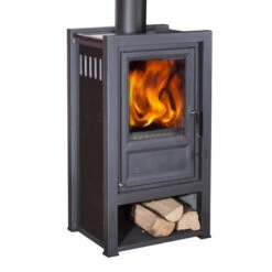 Kaminofen Globe Fire Luna II L Granit Hochglanz Schwarz