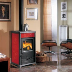 Komplettset Wasserführender Kaminofen Termorossella Plus EVO DSA 4.0 Bordeaux + 500 Pufferspeicher -Angebote Invicta Store 1120236 komplettset wasserfuehrender kaminofen termorossella plus evo dsa bordeaux und 500 pufferspeicher4