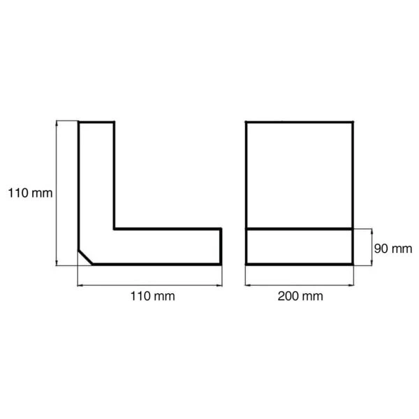200 X 90 Mm Flachkanal Bogen 90° Senkrecht 4 200 X 90 Mm Flachkanal Bogen 90° Senkrecht – Bild 2