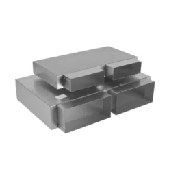 Flachkanal Verteiler, Zwei Eingänge, Stutzen Optional Wählbar