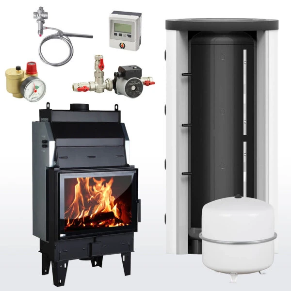 Komplettset Wasserführender Kamineinsatz Aquatic WH 80 + 600 Pufferspeicher 3 Komplettset Wasserführender Kamineinsatz Aquatic WH 80 + 600 Pufferspeicher