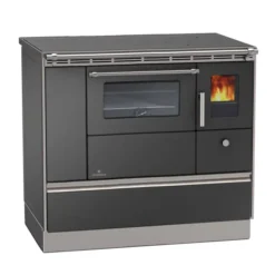 Küchenherd Lohberger Rega 90 - Anthrazit-metallic - Mit Sichtfenster - Rauchrohranschluss Links