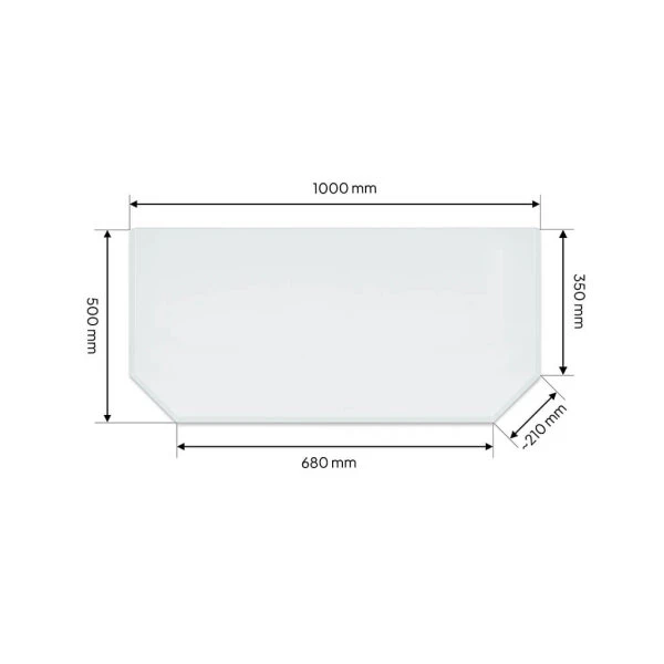 Funkenschutzplatte Glas Vorlegeplatte Sechseck 100 X 50 X 0,6 Cm 5 Funkenschutzplatte Glas Vorlegeplatte Sechseck 100 X 50 X 0,6 Cm – Bild 3