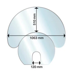 Aduro Glasbodenplatte Halbmond