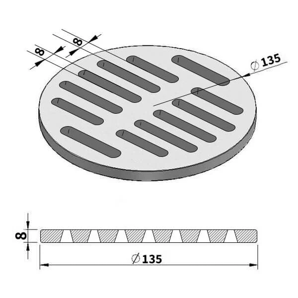 Gussrost - Brennraumrost Rund Ø 13,5 Cm 4 Gussrost - Brennraumrost Rund Ø 13,5 Cm – Bild 2