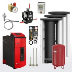 Holzvergaserkessel Attack SLX 45 KW Komplett-Set Profi + Pufferspeicher