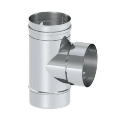 EW Schornstein - Anschluss T-Stück 90° Mit Wandfutter Für Ofenrohre