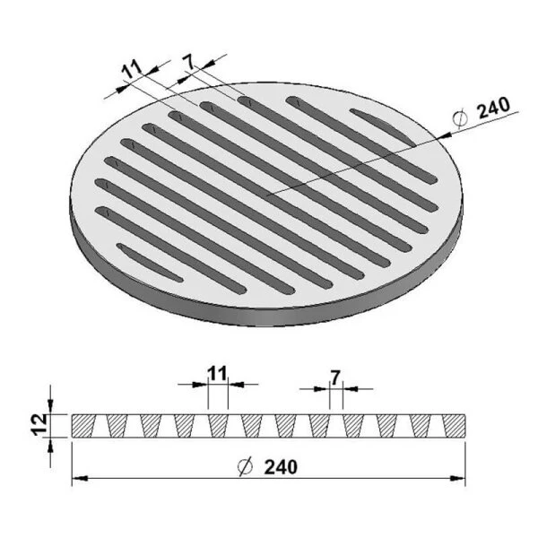Gussrost - Brennraumrost Rund Ø 24 Cm 5 Gussrost - Brennraumrost Rund Ø 24 Cm – Bild 3