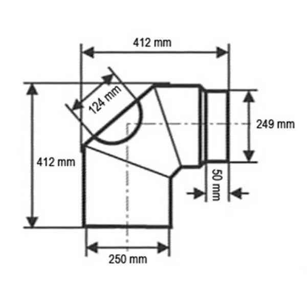 Ø 250 Mm - Bogen 90° Mit Tür Schwarz 4 Ø 250 Mm - Bogen 90° Mit Tür Schwarz – Bild 2