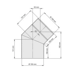Ø 150 Mm - Bogen 45° Gussgrau -Angebote Invicta Store kaminrohre ofenwinkel rauchrohrbogen 150 452
