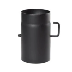 Ø 250 Mm - Ofenrohr 25 Cm Mit Drosselklappe Schwarz