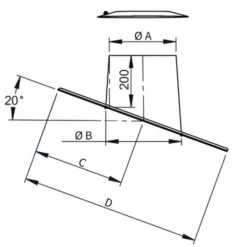 Schornstein - Dachdurchführung Edelstahl 16° - 25° Inkl. Wetterkragen -Angebote Invicta Store schornstein dachdurchfuehrung edelstahl 16 25 neigung2
