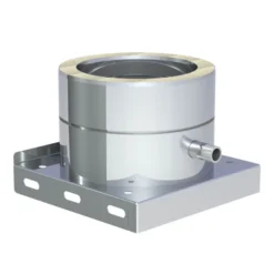 Schornstein - Grundplatte Wandmontage Mit Kondensatablauf Seitlich