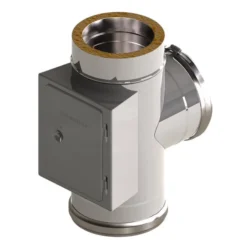 Schornstein - Anschluss T-Stück 90° Mit Reinigungsöffnung